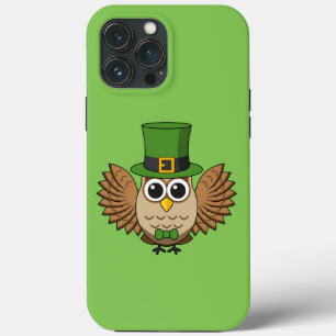 Cute St Patrick's Day Owl Cartoon Case-Mate iPhone Case
