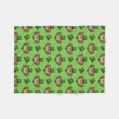 Cute St Patrick's Day Owl Cartoon Fleece Deken (Voorkant (Horizontaal))