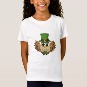 Cute St Patrick's Day Owl Cartoon T-shirt