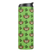 Cute St Patrick's Day Owl Cartoon Thermosbeker (Gedraaid links)