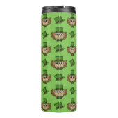 Cute St Patrick's Day Owl Cartoon Thermosbeker (Achterkant)