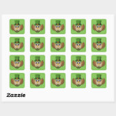 Cute St Patrick's Day Owl Cartoon Vierkante Sticker (Vel)