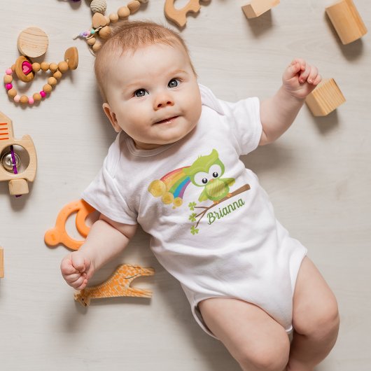 Cute St. Patricks Day Owl Custom Irish Romper