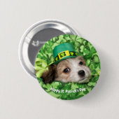 Cute St. Patrick's Day Puppy Ronde Button 5,7 Cm (Voorkant /achterkant)