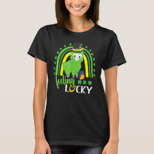 Cute St Patricks Day Rainbow Llama Feeling Lucky S T-shirt