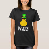 Cute St Patrick's Day Rubber Duck Sunglasses Hat P T-shirt (Voorkant)