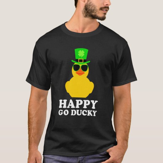 Cute St Patrick's Day Rubber Duck Sunglasses Hat P T-shirt (Voorkant)