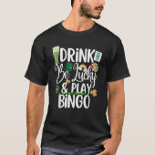 Cute St Patricks Day Shamrock Bingo Drinking Group T-shirt (Voorkant)