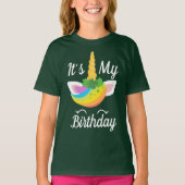 Cute St. Patrick's Day Unicorn Birthday Girl T-shirt (Voorkant)
