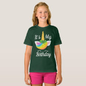 Cute St. Patrick's Day Unicorn Birthday Girl T-shirt (Voorkant volledig)