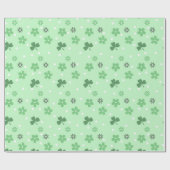 Cute St. Patrick's Green Shamrock Floral Gift Cadeaupapier (Vlak)