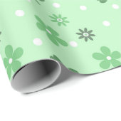 Cute St. Patrick's Green Shamrock Floral Gift Cadeaupapier (Rol Hoek)