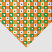 Cute St Patrick's Lucky Clover Green Sinaasappel P Tissuepapier (Detail)