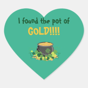 Cute St. Patrick's Pot of Gold Hart Sticker