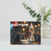 Cute Staffordshire bull terrier verjaardagsontwerp Briefkaart (Staand voorkant)