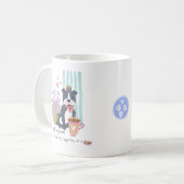 Cute Staffy Pet Dog Coffee met Friend Quote Koffiemok (Voorkant links)