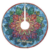 Cute stained glass mandala custom christmas kerstboom rok (Voorkant)