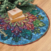 Cute stained glass mandala custom christmas kerstboom rok