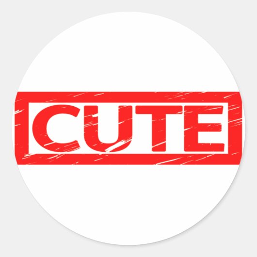 Cute Stamp Ronde Sticker (Voorkant)