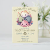 Cute stapel Axolotl verjaardagsfeestje Kaart (Staand voorkant)