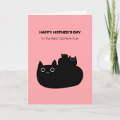 Cute Stapked Black Cats Cat mam Moederdag Kaart (Voorkant)