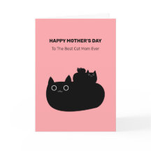 Cute Stapked Black Cats Cat mam Moederdag
