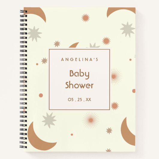 Cute Star en Moon Pattern Notitieboek (Voorkant)