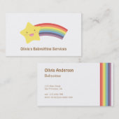 Cute Star- en Rainbow Babyzittende Visitekaartjes (Voorkant / Achterkant)