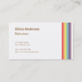 Cute Star- en Rainbow Babyzittende Visitekaartjes (Achterkant)