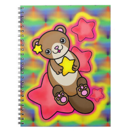 Cute Star Otter met Rainbow Psychedelic Colors Notitieboek