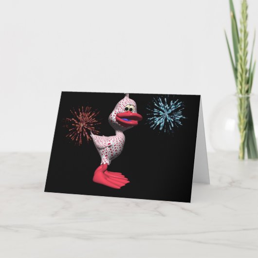 Cute Star Spangled Patriotic Duck Kaart (Voorkant)
