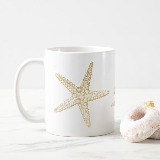 Cute Starfish Beach Seashell Lover Mok (Met donut)
