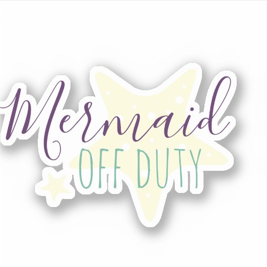 Cute Starfish Mermaid of Duty Sticker (Voorkant)