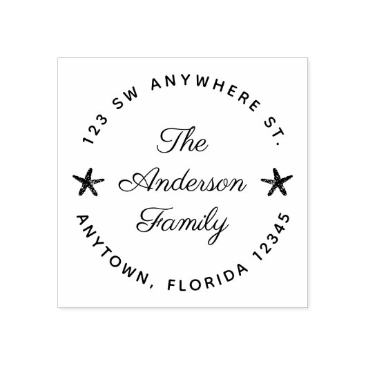 Cute Starfish Return Address Personated Rubberstempel (Afrduk)