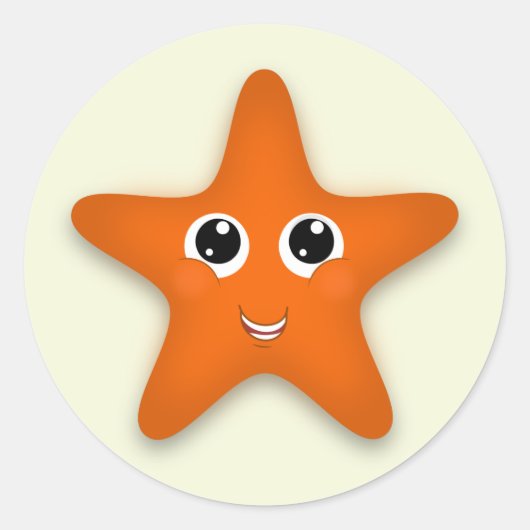 Cute Starfish Ronde Sticker (Voorkant)