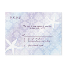 Cute Starfish Tropical Wedding RSVP