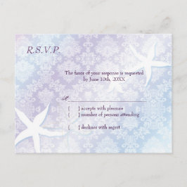 Cute Starfish Tropical Wedding RSVP Uitnodiging Briefkaart