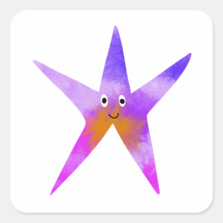 Cute Starfish Vierkante Sticker