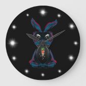 Cute Starlight Eyes Bunny in Meditation Yoga Pose Grote Klok (Voorkant)
