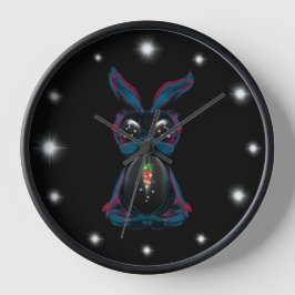 Cute Starlight Eyes Bunny in Meditation Yoga Pose Grote Klok