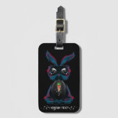 Cute Starlight Eyes Bunny in Yoga Pose Meditation Bagagelabel (Voorkant (verticaal))