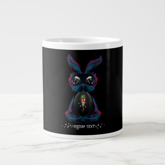 Cute Starlight Eyes Bunny in Yoga Pose Meditation Grote Koffiekop (Voorkant)
