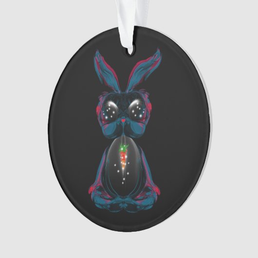 Cute Starlight Eyes Bunny in Yoga Pose Meditation Ornament (voorkant)