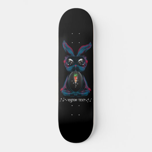 Cute Starlight Eyes Bunny in Yoga Pose Meditation Persoonlijk Skateboard (Voorkant)