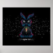 Cute Starlight Eyes Bunny in Yoga Pose Meditation Poster (Voorkant)