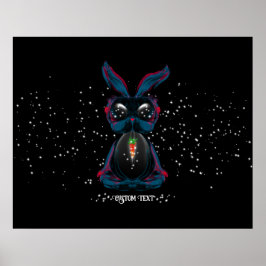 Cute Starlight Eyes Bunny in Yoga Pose Meditation Poster
