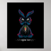 Cute Starlight Eyes Bunny in Yoga Pose Meditation Poster (Voorkant)