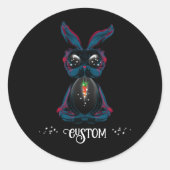 Cute Starlight Eyes Bunny in Yoga Pose Meditation Ronde Sticker (Voorkant)