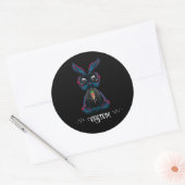 Cute Starlight Eyes Bunny in Yoga Pose Meditation Ronde Sticker (Envelop)