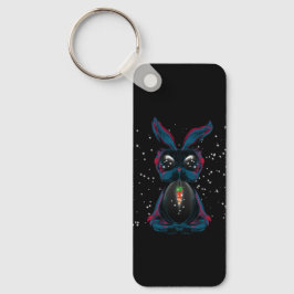 Cute Starlight Eyes Bunny in Yoga Pose Meditation Sleutelhanger